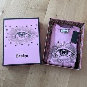 Gucci Garden Crew Neck Sweatshirt Eye with Gift Box Wrap & Ribbon Size M Pink